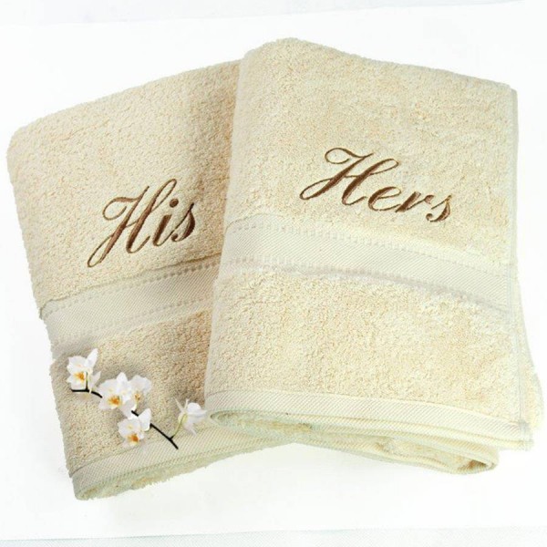 Toallas de baño en rizo 100% algodón con cenefa jacquard de algodón ton / ton. Personalizada con bordados. Varios tamaños y colores.